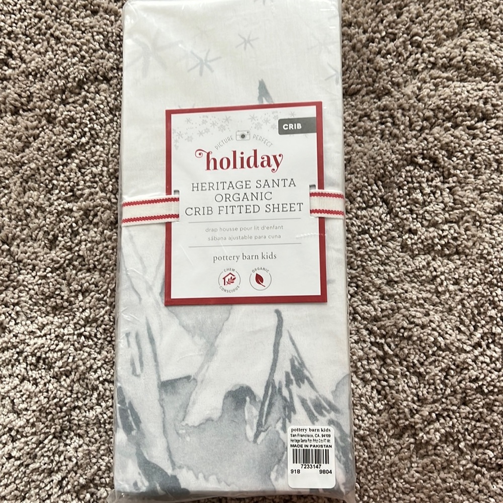 Pottery Barn Holiday Crib sheet